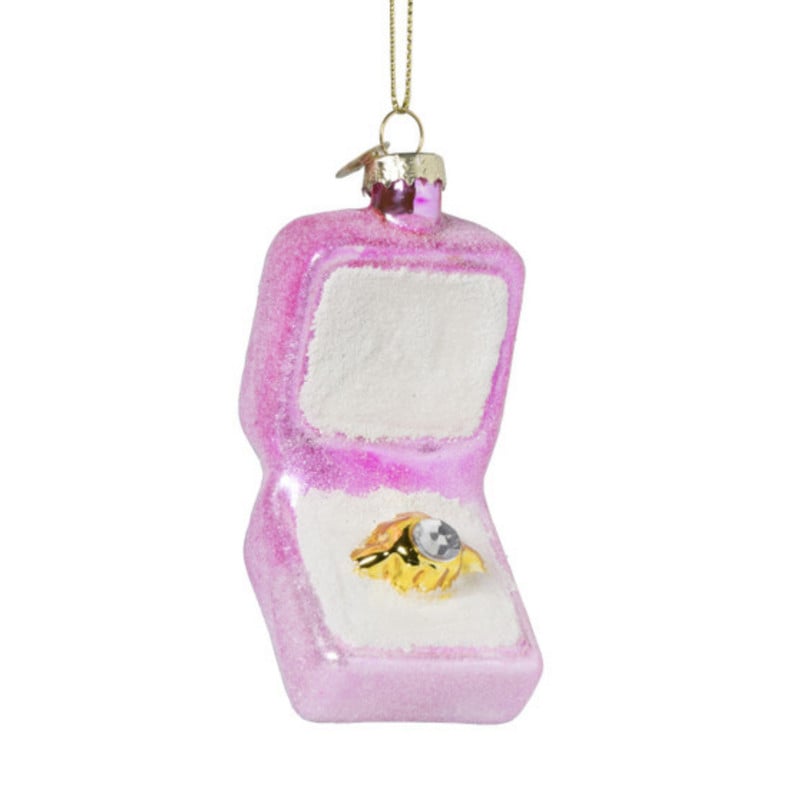 Kersthanger verlovingsring - glas - 10.3x5x4 cm